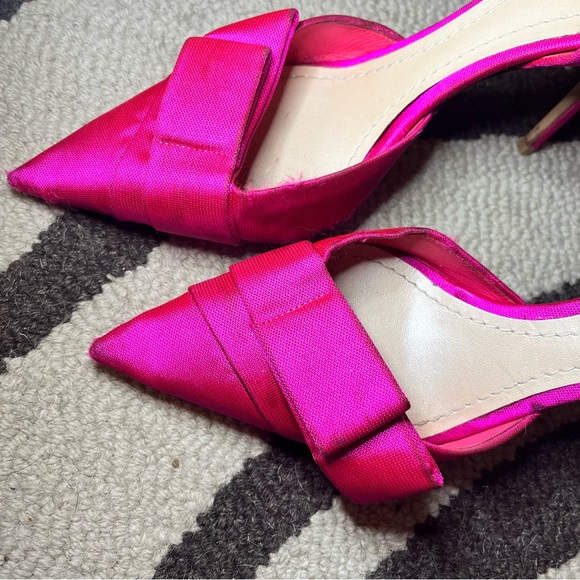Hot pink Christian Lacroix silk failed pumps size EU 40 d’orsay pumps - Picture 9 of 10